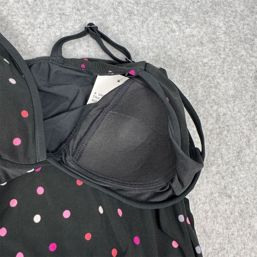 Trimshaper Women's Polka Dot Swimdress Black Size 8 Adjustable Straps - Picture 7 of 16
